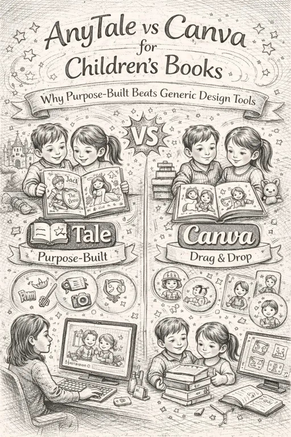 AnyTale vs Canva:子供向け絵本専用プラットフォームを選ぶべき理由